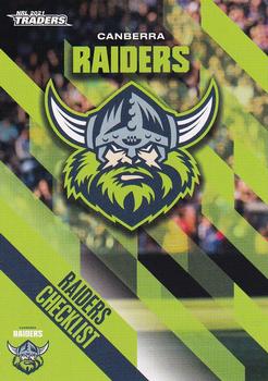 2021 NRL Traders #011 Canberra Raiders Checklist Front